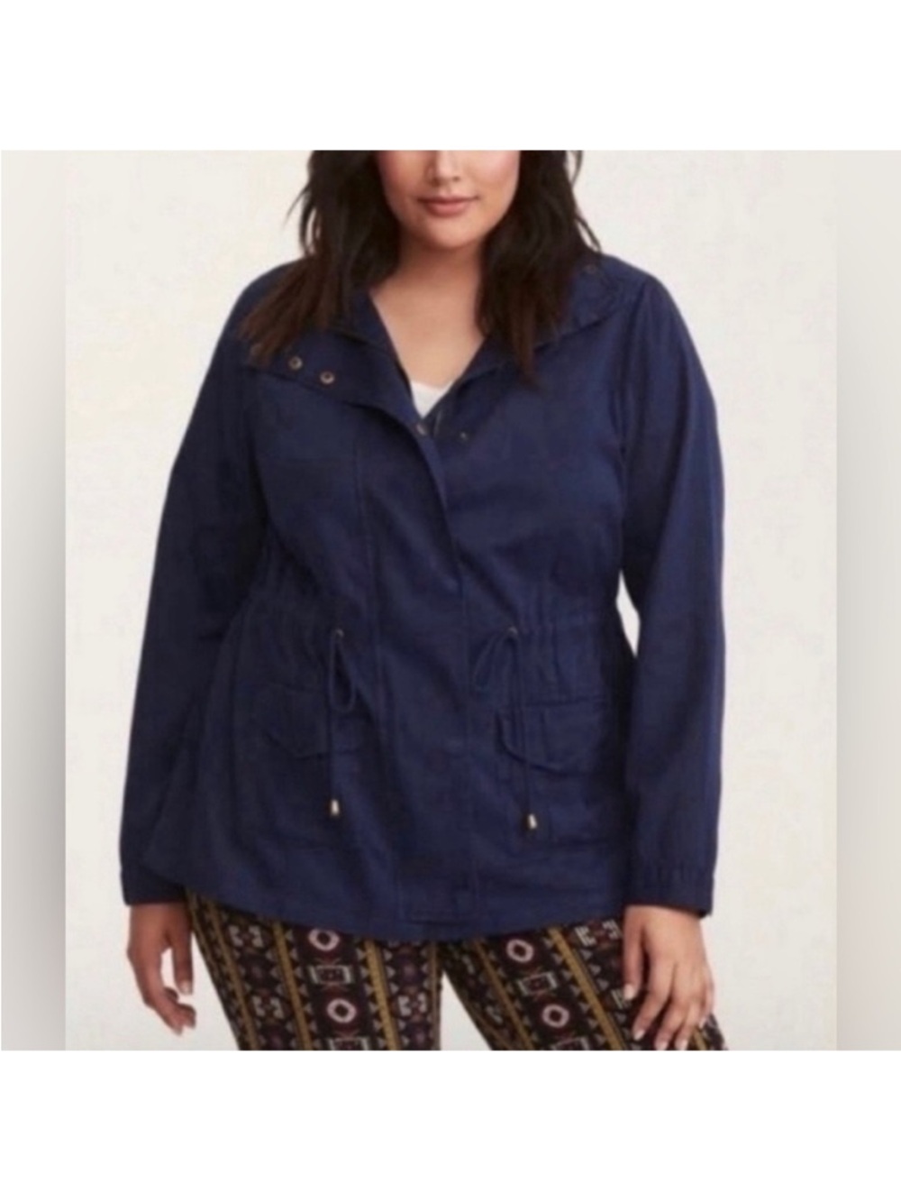torrid Navy Utility Drawstring Jacket - Women